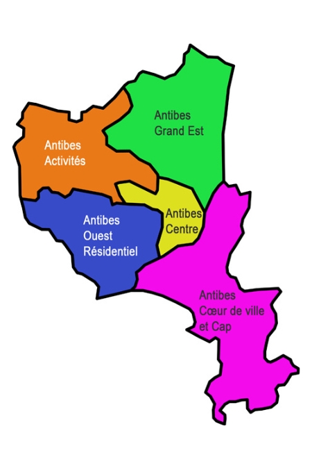 carte de la ville d'Antibes
